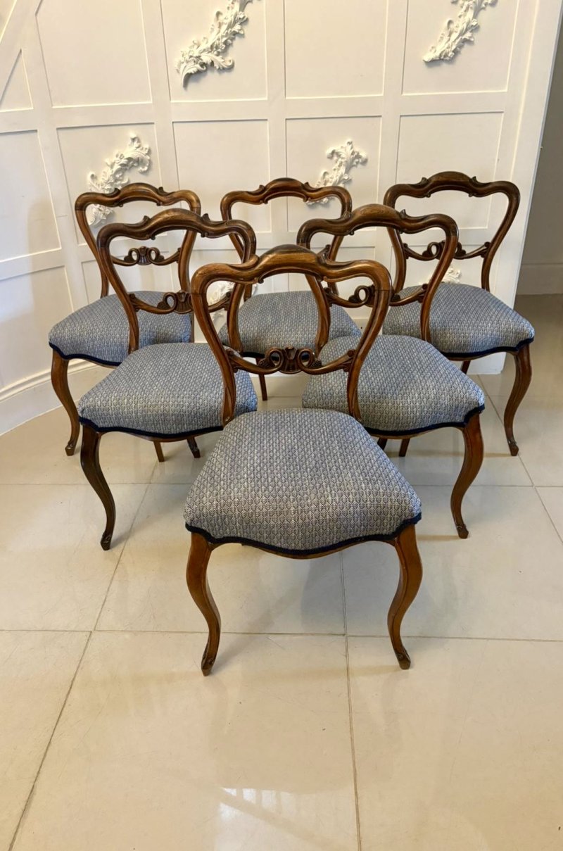 Outstanding Quality Set of Six Antique Victorian Rosewood Dining Chairs
